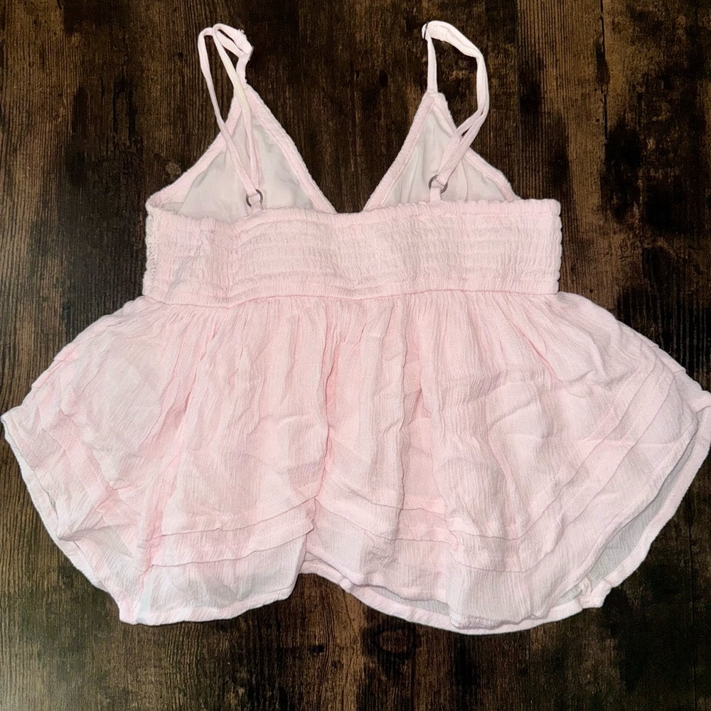 Baby Pink Hollister Babydoll Spaghetti Strap Top - Picture 3 of 6